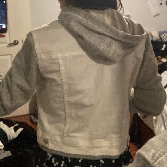 Dex white jean jacket hoodie - Picture 3 of 3